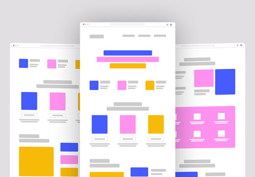 Modern Landing Page Wireframe Kit for Web Design and UI/UX Development