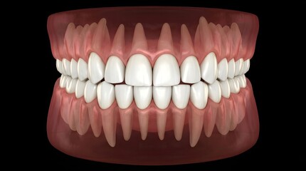 Fototapeta premium 3D Dental Anatomy Illustration of Healthy Teeth