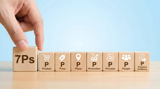 Marketing Mix 7Ps Strategy: Product, Price, Place, Promotion, People, Process, Physical Evidence