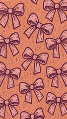 Fototapeta premium Charming bows on textured background.