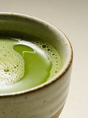 closeup at the edge of matcha cup 1