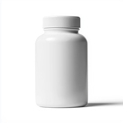 White Supplement Bottle Mockup with Soft Shadow on Background