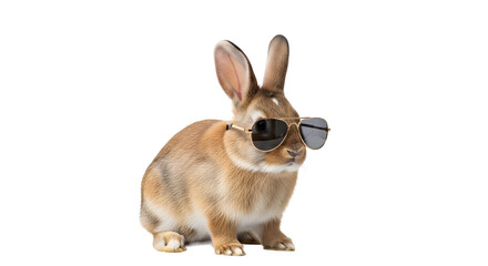 Obraz premium A cool rabbit wearing sunglasses on transparent background