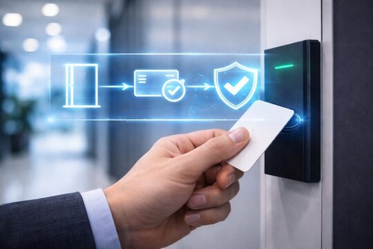 Zero trust access control with smart card reader and security hologram