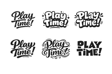 Obraz premium Playful Chalk Handwriting. Set lettering. harmonious lettering variations of the same emblematic concept, each with different artistic