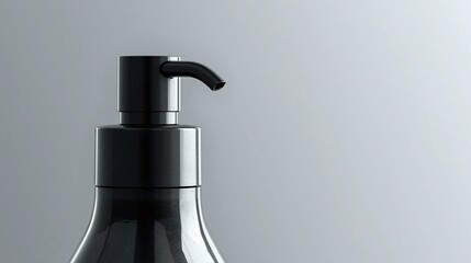 Obraz premium Hygiene product pump bottle detail in soft natural light on clean neutral background