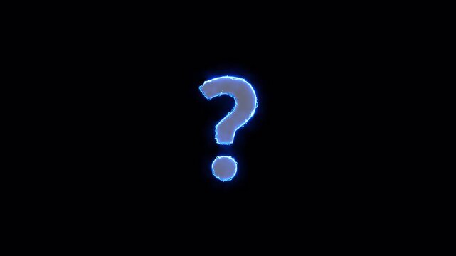 Question mark animation on transparent background. Quiz trivia game competition. question mark frame for quizzes and FAQs. Question mark symbol. Answer question, Examination test. 