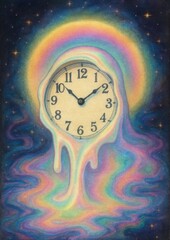 Surreal melting clock universe