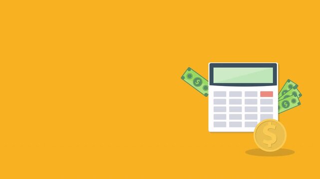 Calculator with money concept income tax calculation. Calculating income tax payment, business, finance and investment concept	