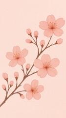 Fototapeta premium Delicate cherry blossom illustration