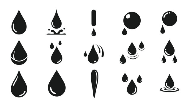 drop of water falling icon silhouette vector illustration isolated