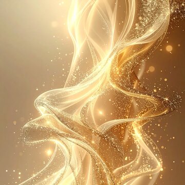 シャンパンゴールド流光粒縦余白背景