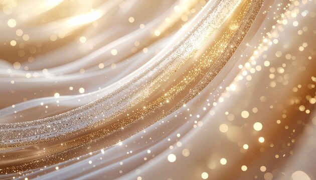 シャンパンゴールド流光粒縦余白背景