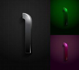 3d dark letter I, condensed gloomy alphabet, vector illustration 10eps.