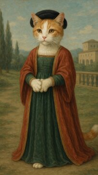 Regal feline in costume mobile wallpaper
