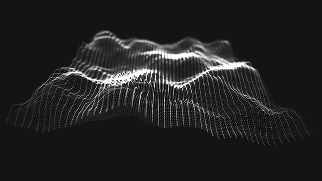 Digital Mesh Waving Background Loop
Abstract digital background with technology mesh and particle lines gently waving on depth of field blur and seamless loop for lelaxation and soothing