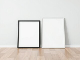 Two blank canvases on a wall