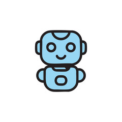 Naklejka premium A cute cartoon robot with a smiling face