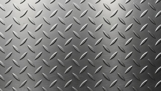 Textured metallic diamond plate surface with industrial pattern