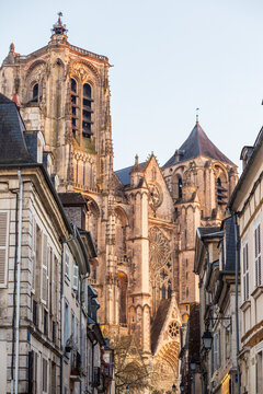 Vertical view of Saint-Etienne cathedral in Bourges - France