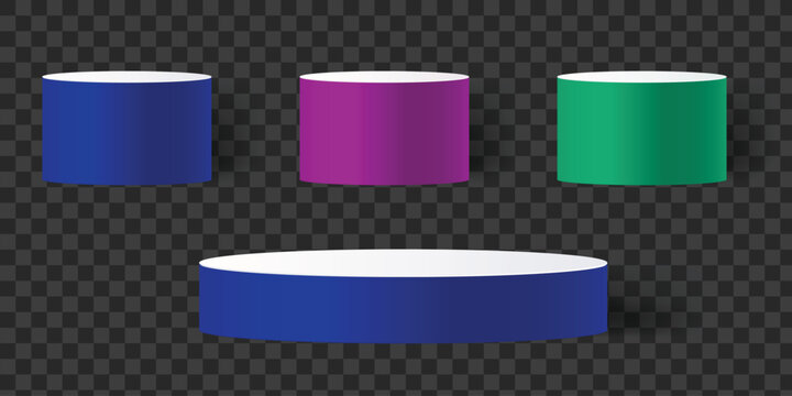 3D Cylinder Podium Product Display Set