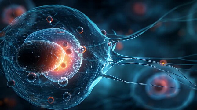 Microscopic View of Neurons and Cell Structure.