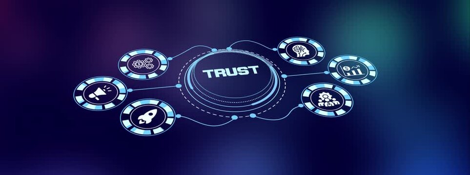Professional trust and reliability icon for secure corporate partnerships and financial security conceptual background.