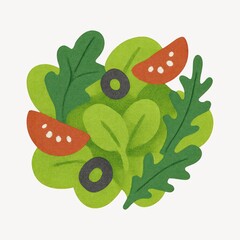 Colorful fresh salad illustration