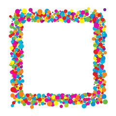 Obraz premium Colorful confetti border isolated on transparent background