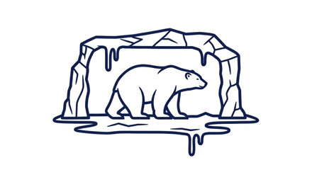 Polar bear walks alone on melting ice symbolizing climate change and environmental impact on arctic wildlife © Zeshan