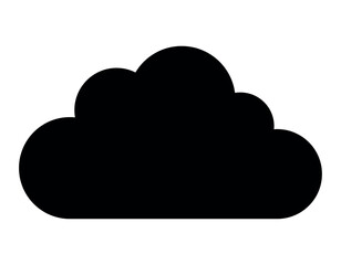 Fototapeta premium cloud silhouette symbol icon, black and white illustration