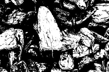 Obraz premium Grunge black and white rock wall textured background (Vector). Use for decoration, aging or old layer