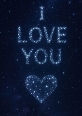 Starry love message in sky
