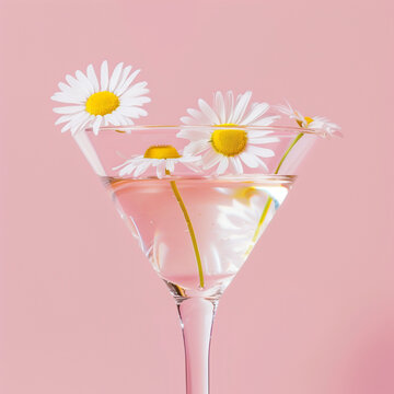 Floral Martini: Elegant Flower Arrangement in a Glass