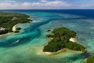 石垣島川平湾のマジパナリ（ドローンによる空撮）