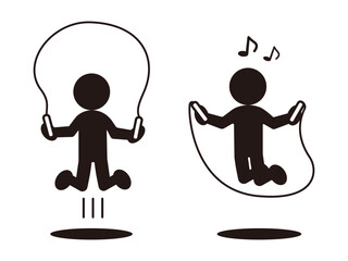 縄跳びを飛ぶ人　ピクトグラム