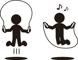 縄跳びを飛ぶ人　ピクトグラム