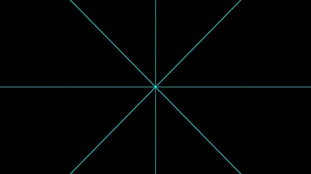 Symmetrical Cyan Geometric Starburst on a Dark Minimalist Canvas