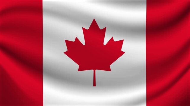 Canada Waving Flag Motion Background Loop