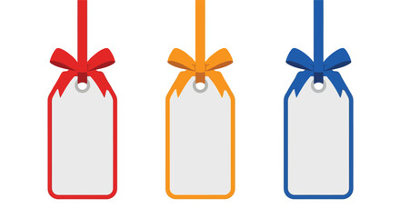 Hanging Blank Gift Tags with Colorful Bows and Ribbons