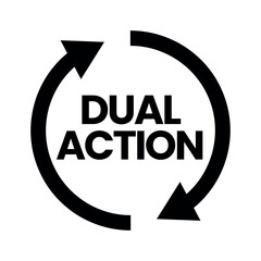 Double Action, dual action, 2x vector icon logo badge