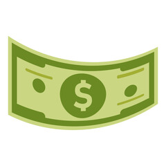 Curving Dollar Bill Symbolizing Wealth, Currency, Financial Transactions, and Economic Fluctuations