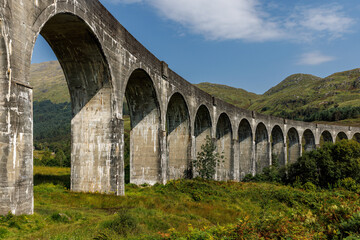 Fototapeta premium Glenfinnan Viaduct railway bridge in the Scottish Highlands.