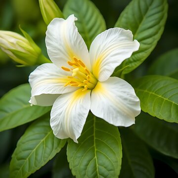 Fragrant White Kamini Flowers Glowing Softly Under the Summer Moon
