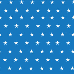 Seamless pattern of white stars on blue background