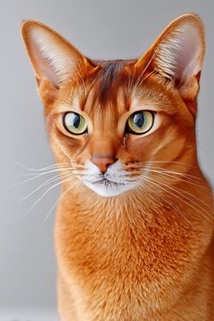 Charming brown cat looking forward with an adorable expression, perfect for pet lovers.