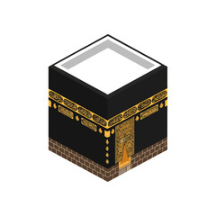 Isometric Kaaba Illustration Vector, Muslim Holy Site Design