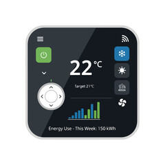 Smart Thermostat Control Panel Illustration Vector Design
