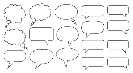 Fototapeta premium Speech Bubbles and Thought Clouds Collection - Blank Communication Icons