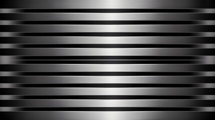 Obraz premium Abstract metallic horizontal lines background, modern silver gradient texture, futuristic industrial design, sleek technology wallpaper, minimal chrome pattern concept